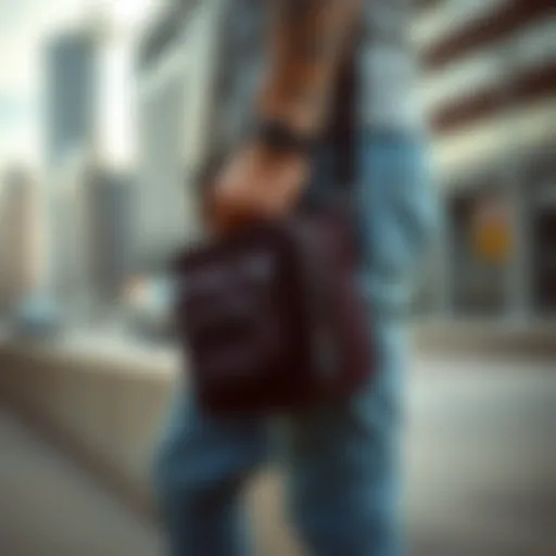 Urban Fashionable Strap Bag Stylish strap bag showcasing urban fashion