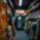 A dynamic view of TGM Skate Shop showcasing various skateboards and gear.