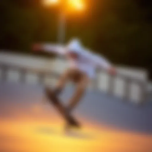 Skater in All White Hoodie A skater performing a trick in an all white hoodie