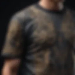 A close-up of the intricate designs on the Oh Snap shirt, showcasing its unique art style