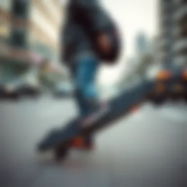 Portability: Essential for Commuters A person effortlessly carrying an electric skateboard