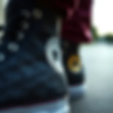 Customization Details of Black High Top Chucks Close-up of black high top Chucks showcasing customization options