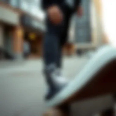 Urban Style with Black High Top Chucks Stylish individual wearing black high top Chucks in an urban setting