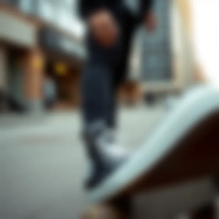 Urban Style with Black High Top Chucks Stylish individual wearing black high top Chucks in an urban setting