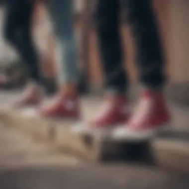Urban Fashion with Converse Chuck Taylor High-Tops Group of diverse individuals wearing Converse Chuck Taylor high-tops in an urban setting