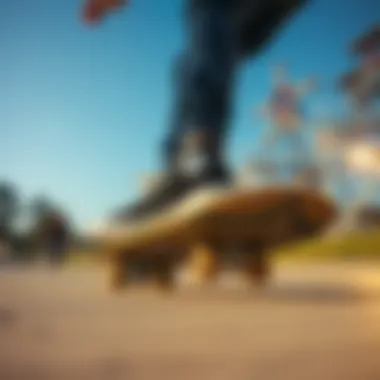 Functionality in Action on the Board Skateboarder performing tricks wearing Converse sneakers