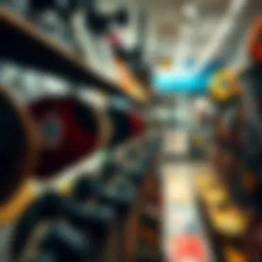 Innovative Skate Gear Showcase Close-up of unique skate gear on display