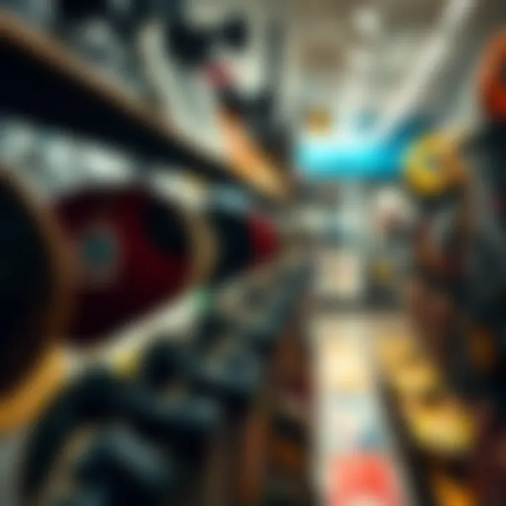 Innovative Skate Gear Showcase Close-up of unique skate gear on display