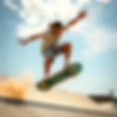 Dynamic Skateboarding Action with Championship Shorts Dynamic skateboarding action showcasing championship shorts