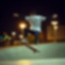 A skateboarder showcasing a stylish rcklss shirt while performing a trick