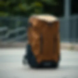 A sleek and modern skateboard backpack showcasing advanced materials