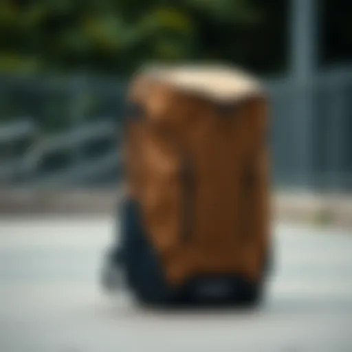 Modern Materials in Skateboard Backpacks A sleek and modern skateboard backpack showcasing advanced materials