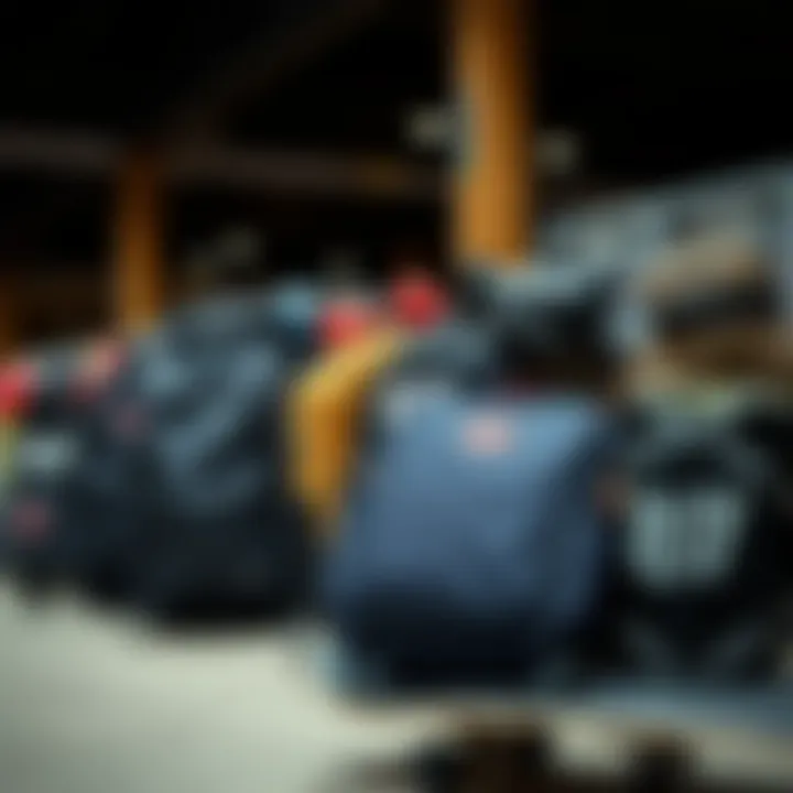 Variety of Skateboard Backpacks for Different Needs An array of different skateboard backpacks catering to various needs