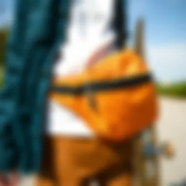 Active Lifestyle Accessory Fanny pack styled as part of an active outfit.