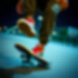 Dynamic skateboarder showcasing dope man shoes in action