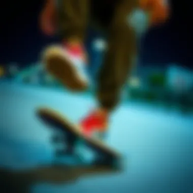 Skateboarder in Dope Man Shoes Dynamic skateboarder showcasing dope man shoes in action