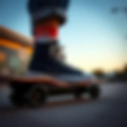 Low top Converse Lift sneakers on a skateboard