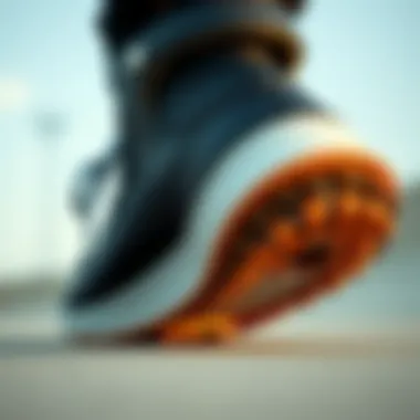 High-Top Shoe Structure Close-up of high-top shoe structure highlighting support features