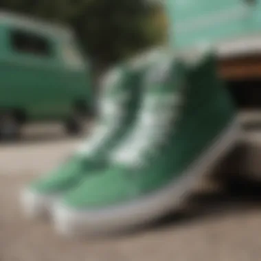 Collection of Green Vans Styles A collection of different styles of green Vans footwear