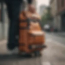 A stylish skateboard backpack showcasing its sleek design.