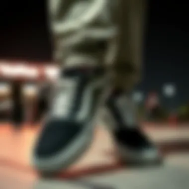 Classic Skate Style with Black and White Vans Black and white Vans showcasing classic skate style