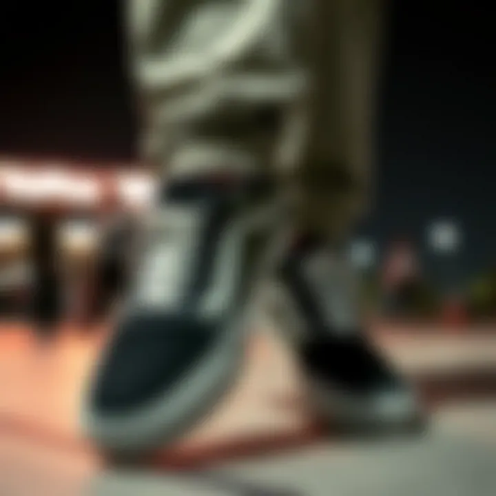 Classic Skate Style with Black and White Vans Black and white Vans showcasing classic skate style