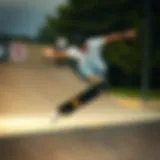 Mastery in Motion Skateboarder executing a complex trick