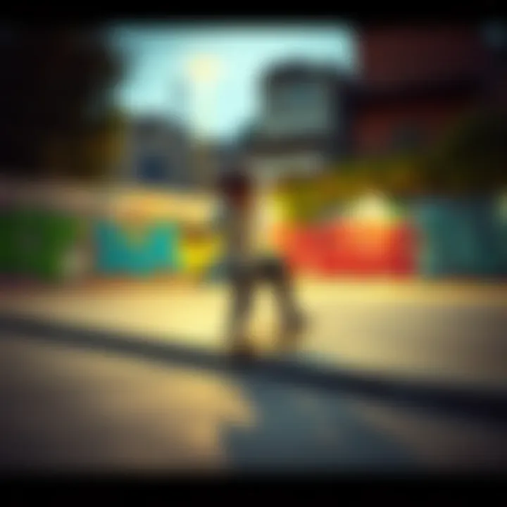 Iconic skateboarding spot with vibrant graffiti