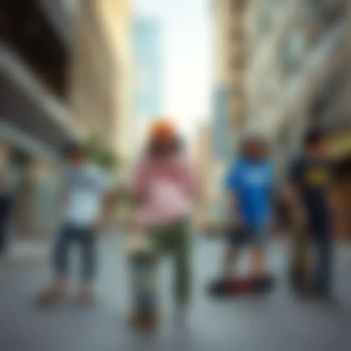 Urban Skateboarders in Thrasher Skateboarders showcasing Thrasher apparel in an urban environment