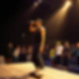 Tupac's Influence on Youth Culture Tupac performing on stage with skateboarders in the audience