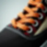 Close-up of the foxing slip on a Vans shoe, showcasing its material texture.