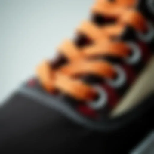 Close-up of the foxing slip on a Vans shoe, showcasing its material texture.