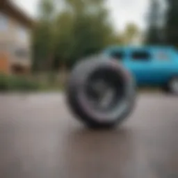 Detailed view of orbs skate wheels showcasing unique design features