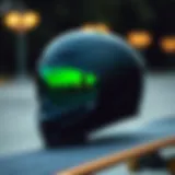 A sleek skateboard helmet showcasing modern design aesthetics.