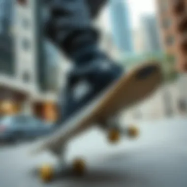 DC Shoes in Action Skateboarder wearing DC Shoes in an urban setting