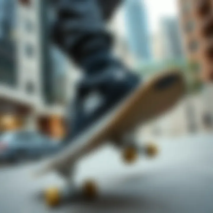 DC Shoes in Action Skateboarder wearing DC Shoes in an urban setting