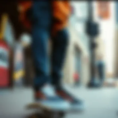 Skate Culture: Vans in the City Skateboarder showcasing Vans in an urban setting