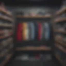 Vans clothing clearance rack showcasing various apparel
