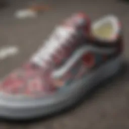 Close-up view of Vans Old Skool Floral Print showcasing intricate design patterns.
