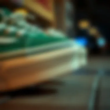 Platform Sole Technology of Vans Old Skool Green Close-up of the platform sole technology of Vans Old Skool Green