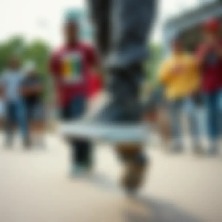 Community Vibe with Vans Old Skool Skate Hi Group of skateboarders showcasing Vans Old Skool Skate Hi
