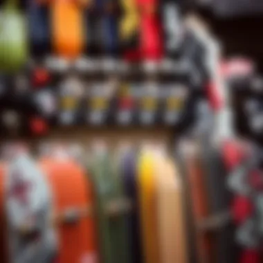 Quality Skateboarding Gear on Display Display of skateboards and gear inside the Vans Outlet