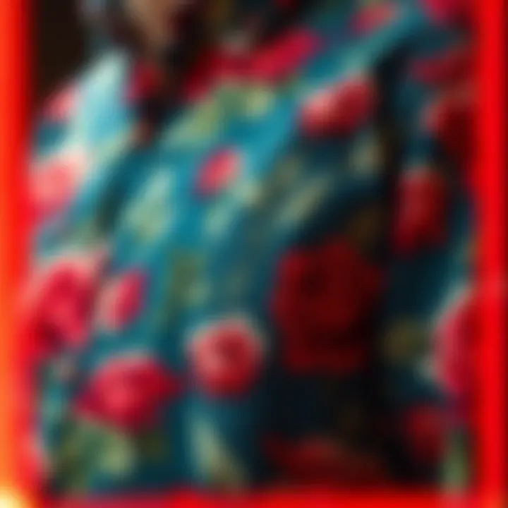 Intricate Fabric and Floral Design of the Vans Rose Shirt Close-up of the fabric and floral design of the Vans Rose Shirt