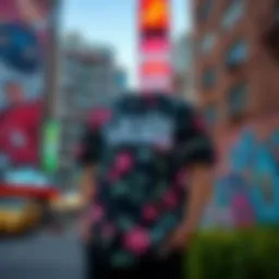 Stylish Vans Rose Shirt showcased against a vibrant urban backdrop