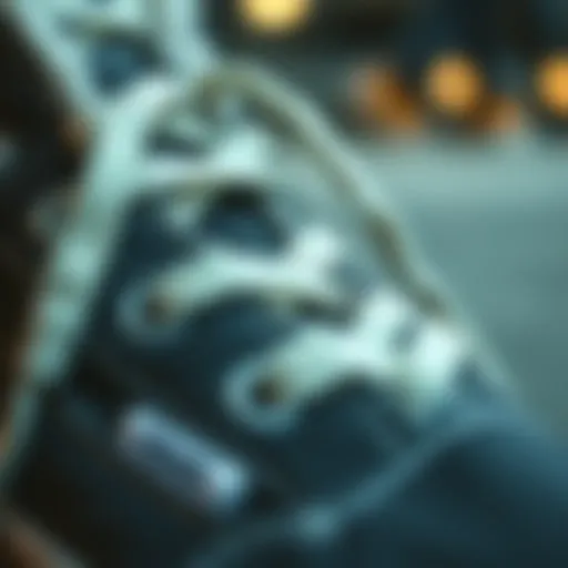 Close-up view of Vans Sherpa shoe detailing