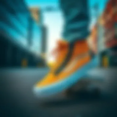 Vans SK8-Hi PopCush in Urban Skating Vans SK8-Hi PopCush in an urban skating environment