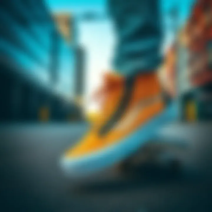 Vans SK8-Hi PopCush in Urban Skating Vans SK8-Hi PopCush in an urban skating environment