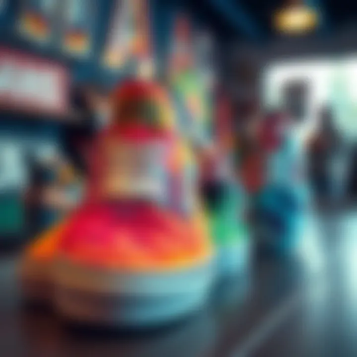 Vans Tie Dye in Contemporary Fashion Colorful tie dye Vans collection displayed in a trendy fashion setting