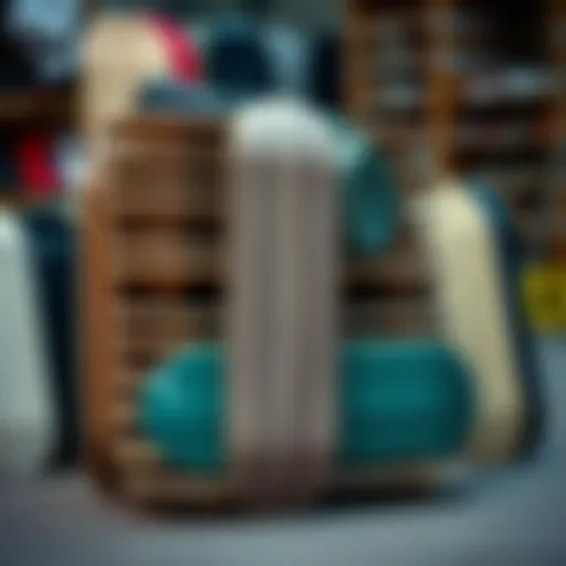 Variety of blank skateboard decks stacked together