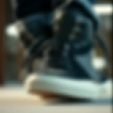 Detailed Close-Up of a Popular High Top Skate Shoe Design Detailed close-up of popular high top skate shoe design